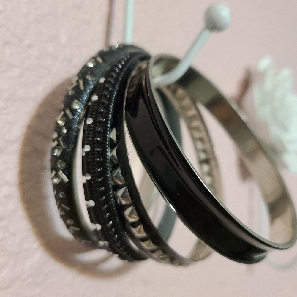 Black Bangle Bracelets